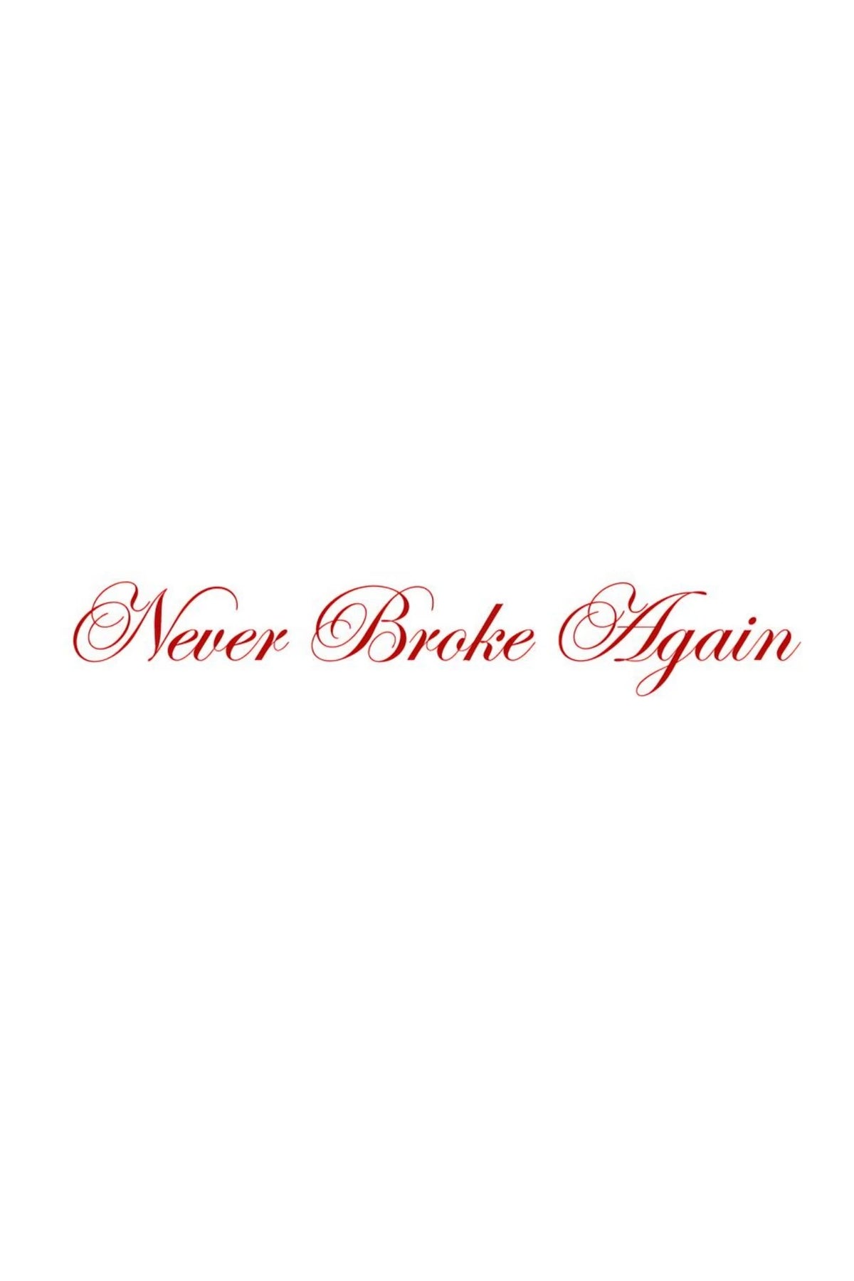Script typography poster with red lettering on white background