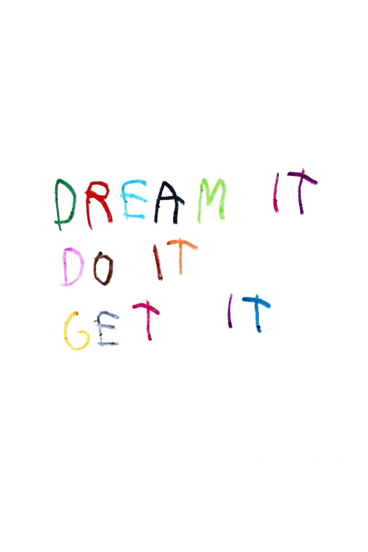 Handwritten typography poster, multicolor text on light background