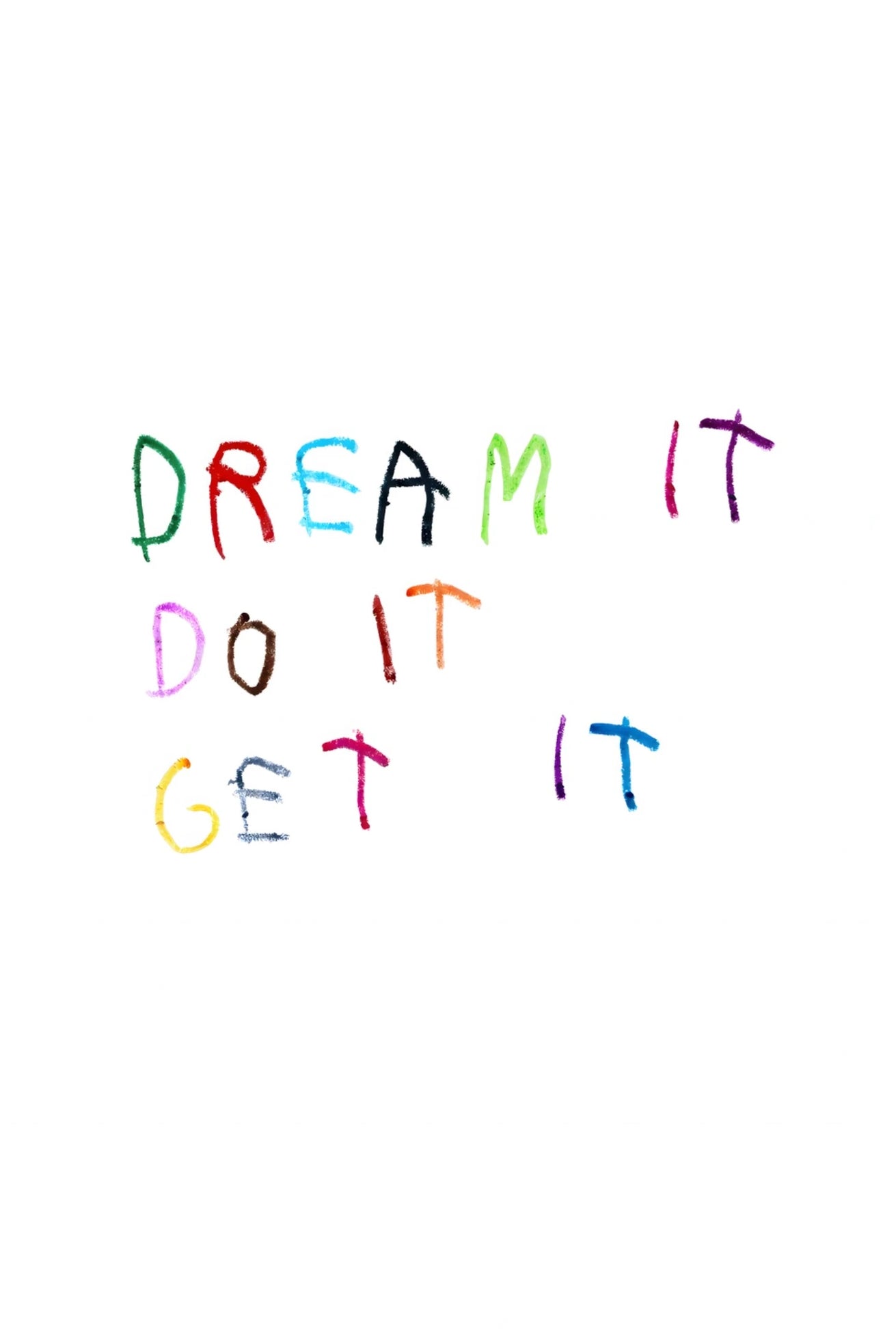 Handwritten typography poster, multicolor text on light background