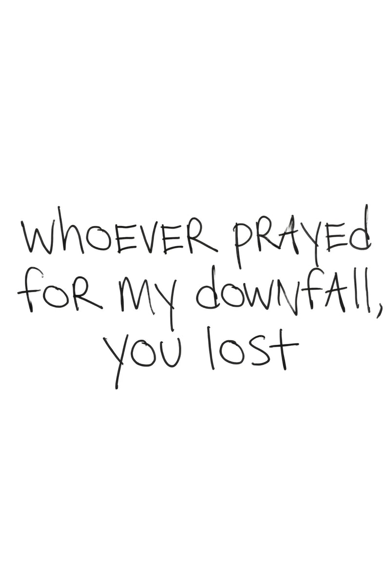 Poster print with handwritten-style black text on white background